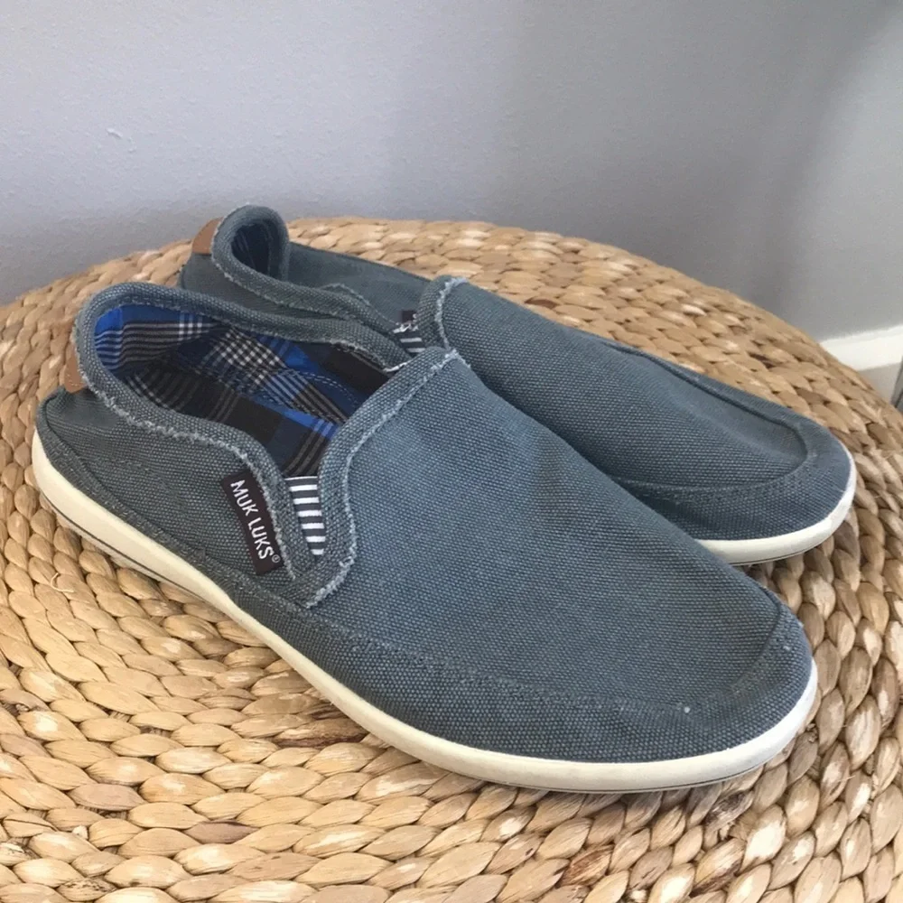 Men’s Muk Luks Otto Grey Canvas Shoes 9